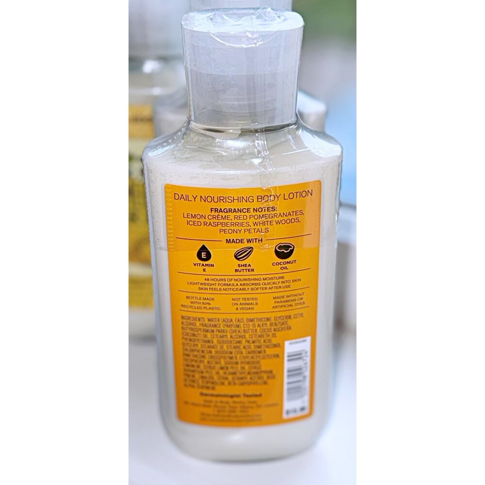 Bath & Body Works 8 oz Lemon Pomegranate Cream Daily Nourishing Body Lotion x3 - Picture 4 of 4